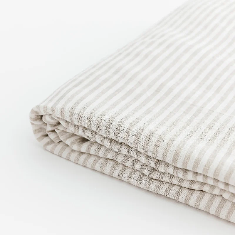 Sand Stripes Linen Fitted Sheet