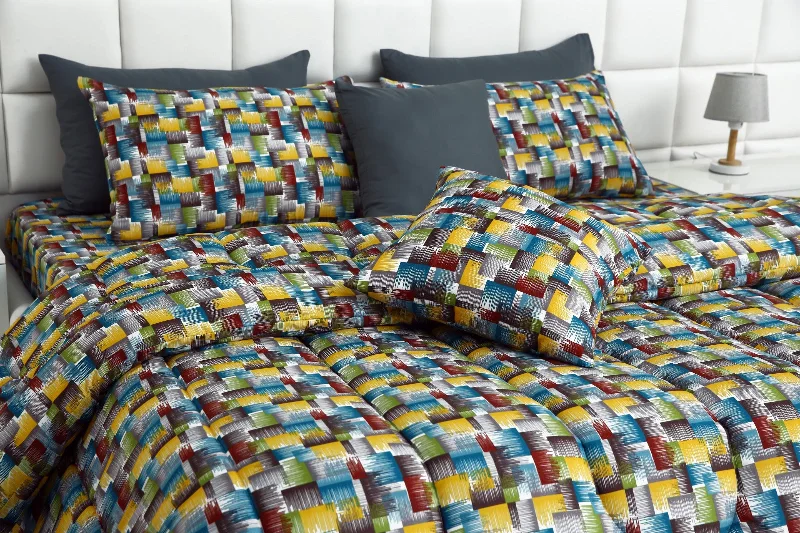 5 PCs Single Comforter Set-Multi Ombre