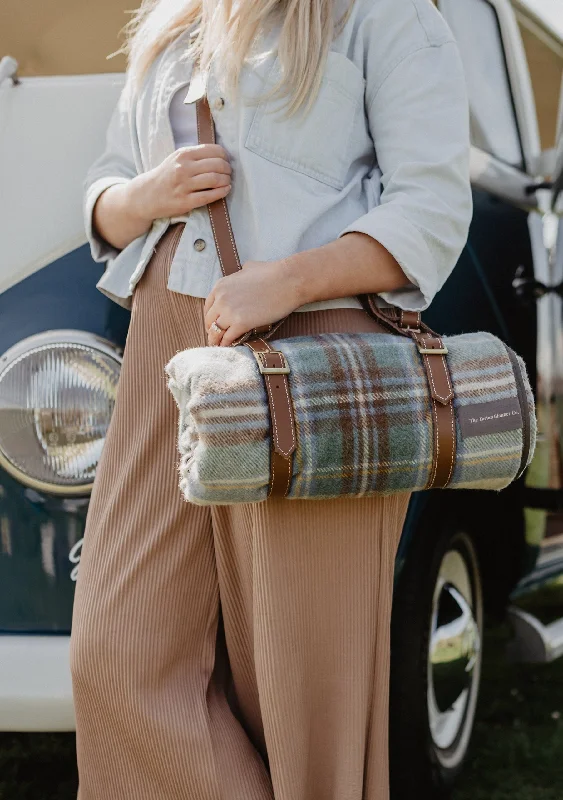 Leather Picnic Carrier with Shoulder Strap