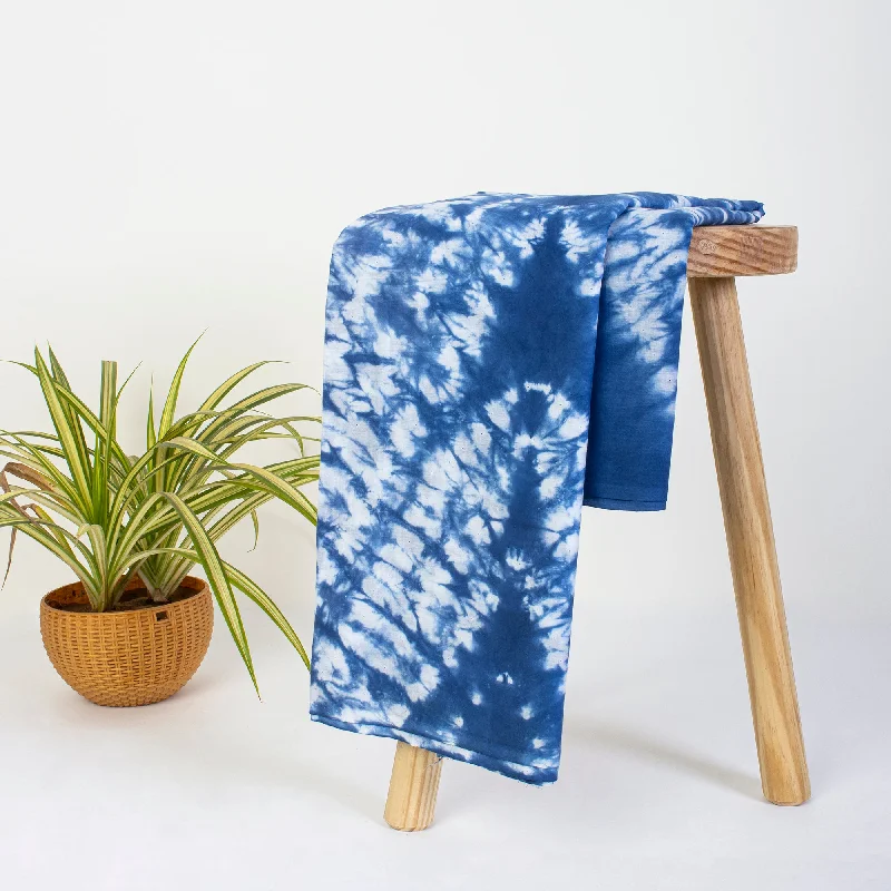 Light weighted Blue Natural Tie Dye Cotton Fabrics