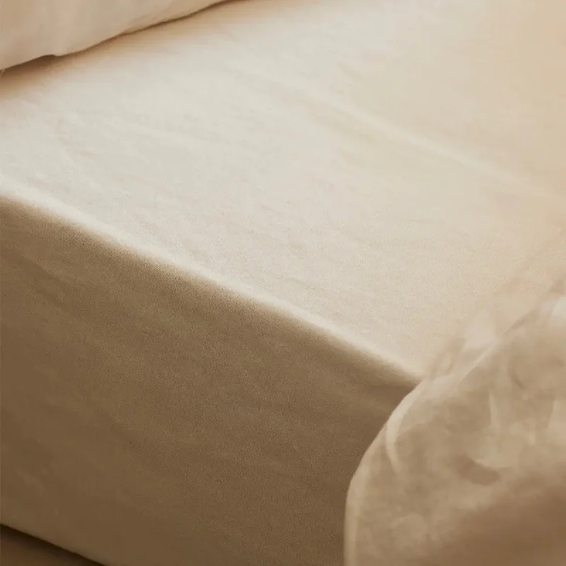 Pearl Linen Blend Fitted Sheet