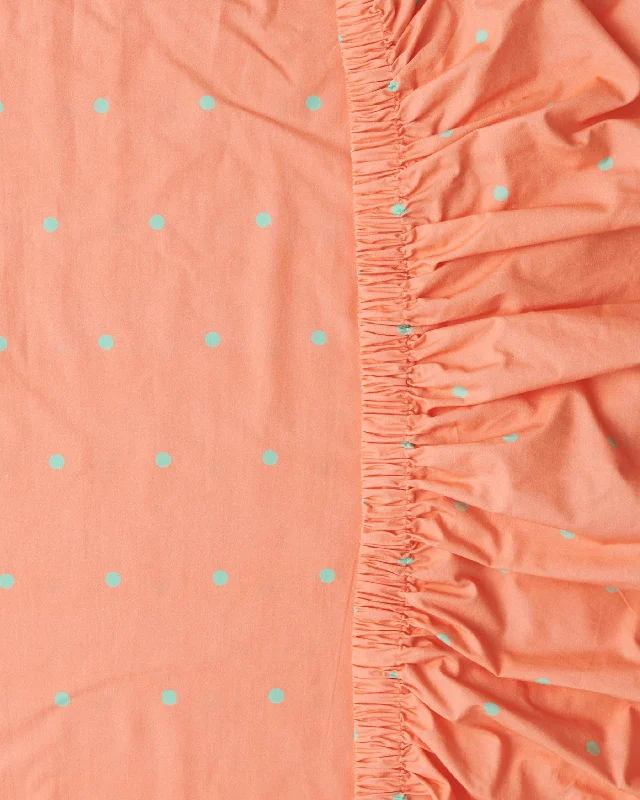 Polkadot Peachy Organic Cotton Fitted Sheet