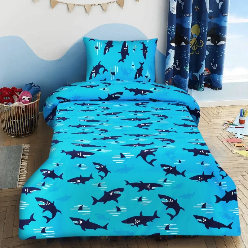 Digital Printed Junior Single Bed Sheet-Fishes