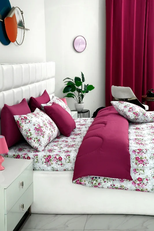 5 PCs Single Comforter Set-Sweet Pea