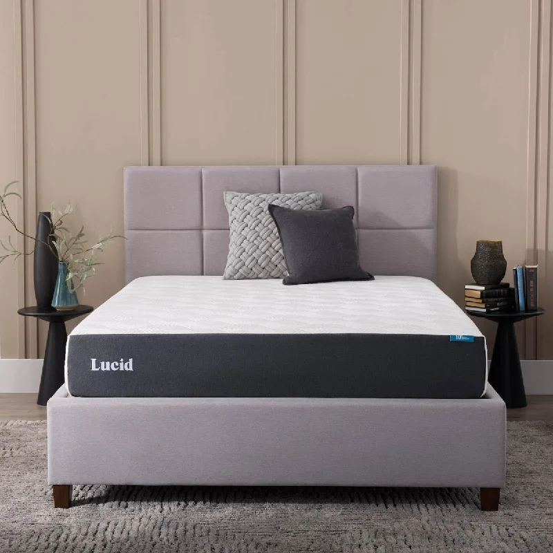 10 Inch Memory Foam Mattress - Medium Feel - Bamboo Charcoal and Gel Infusion - Hypoallergenic - Bed in a Box - Pressure Relief