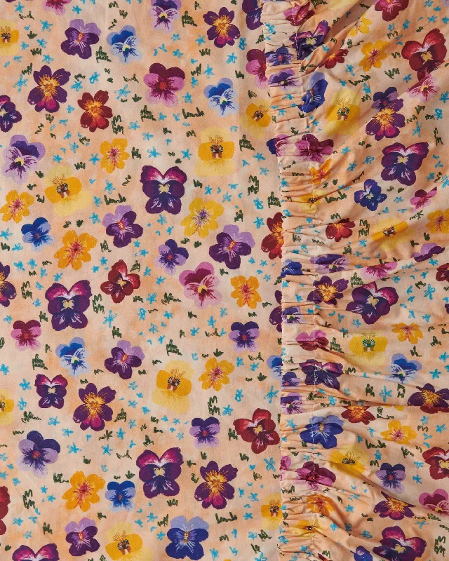 Pansy Organic Cotton Fitted Sheet