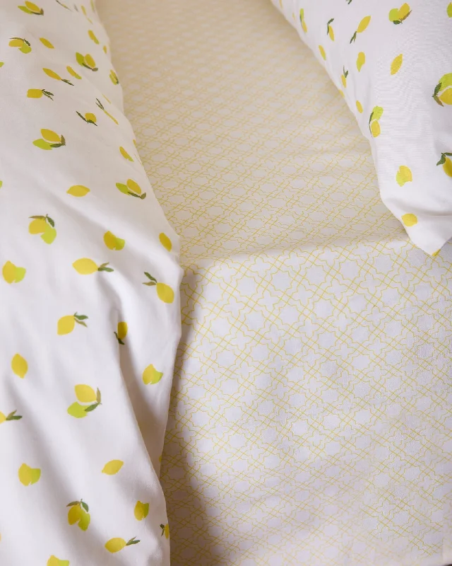 Foxford Lemon Trellis Fitted Sheet