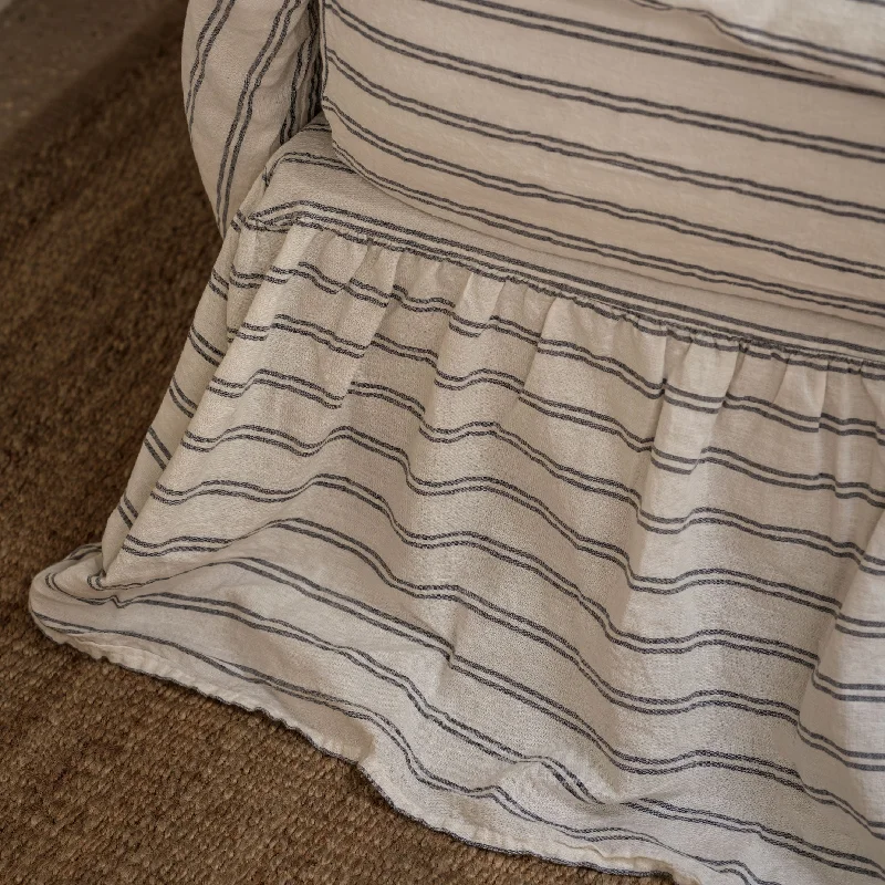 Kemptown Stripe Linen Blend Bed Skirt