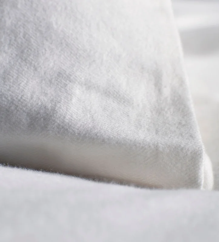 White Henry Brushed 100% Organic Cotton Flat Sheet