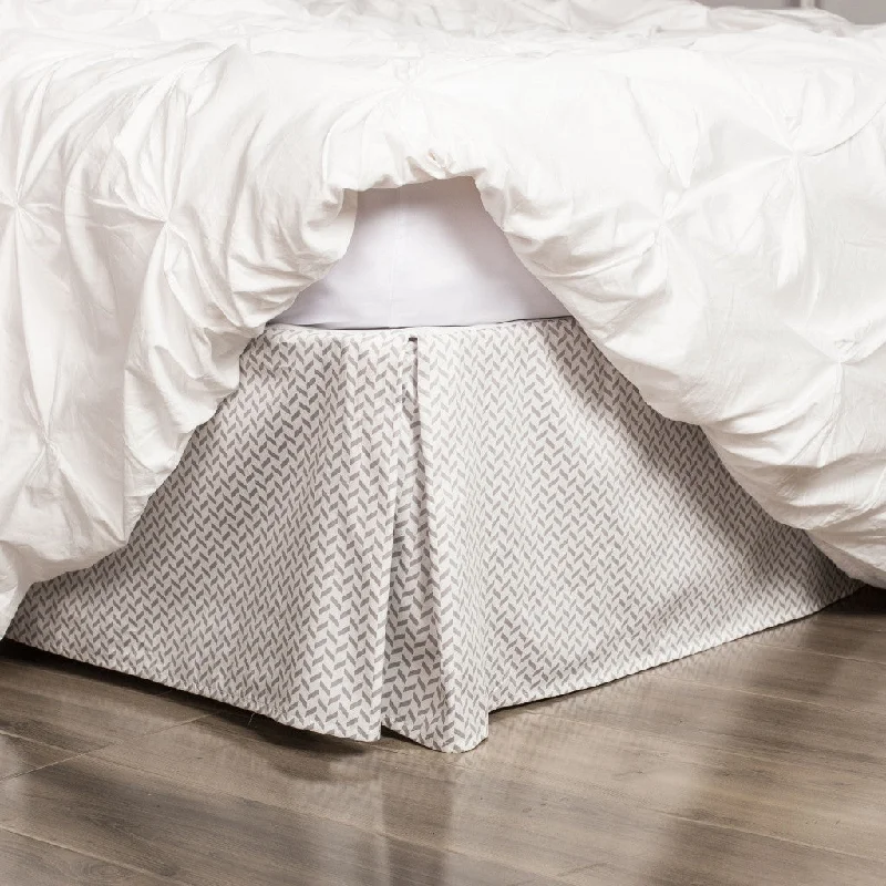 Grey Herringbone Bed Skirt