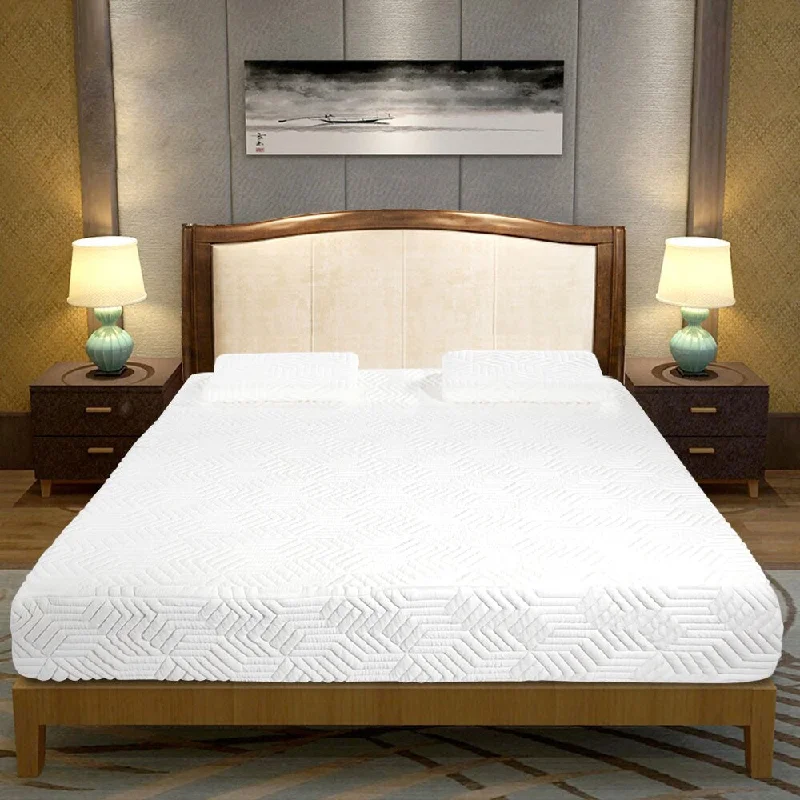 10" White Four-Layer Cool Medium Mattress with 2 Pillows