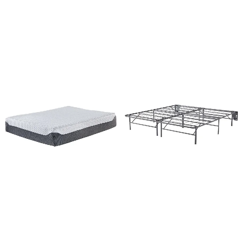 Signature Design by Ashley 12 Inch Chime Elite Black/White 2-Piece King Mattress Package