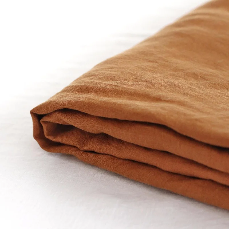 Tobacco Linen Fitted Sheet