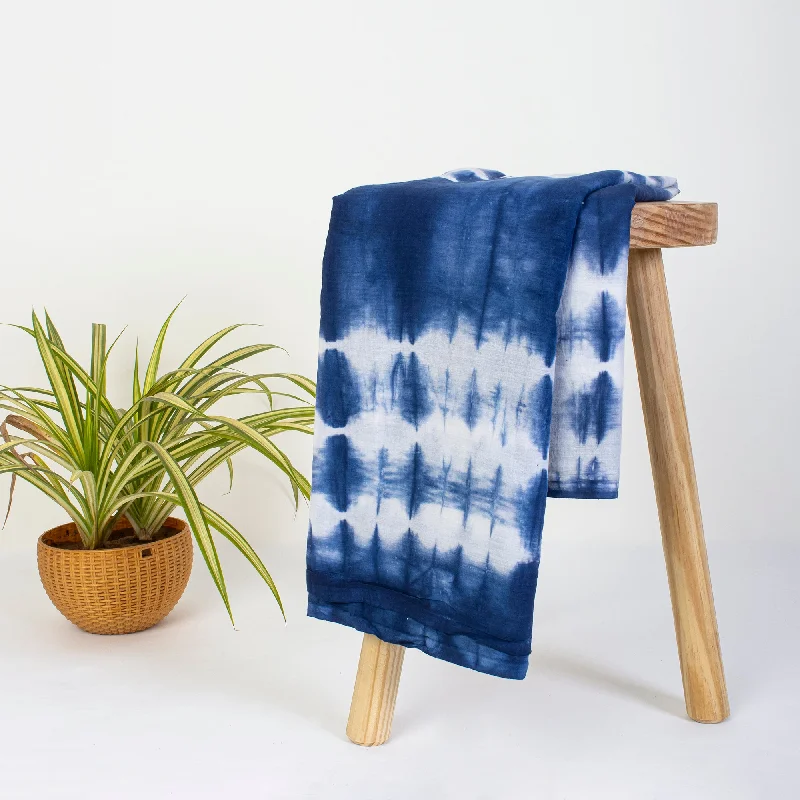 Shibori Dark Blue Indian Tie Dye Cotton Multipurpose Fabric