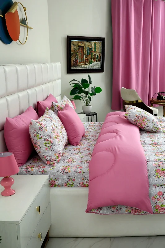 5 PCs Single Comforter Set-Morning Glory