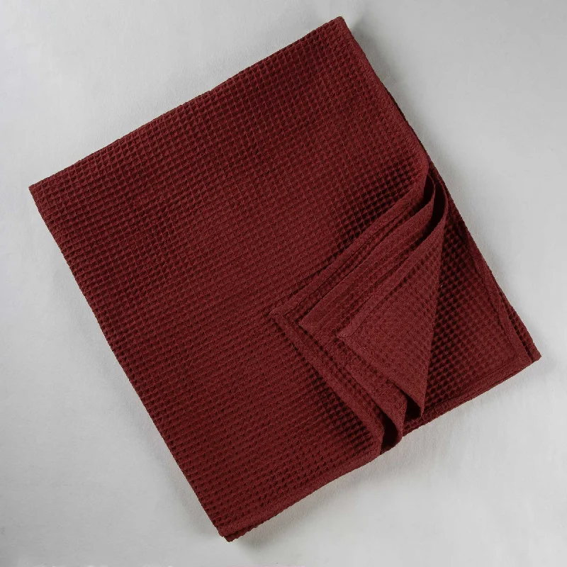 Solid Maroon Ultra Soft Indian Handmade Cotton Bath Towel Set of 4