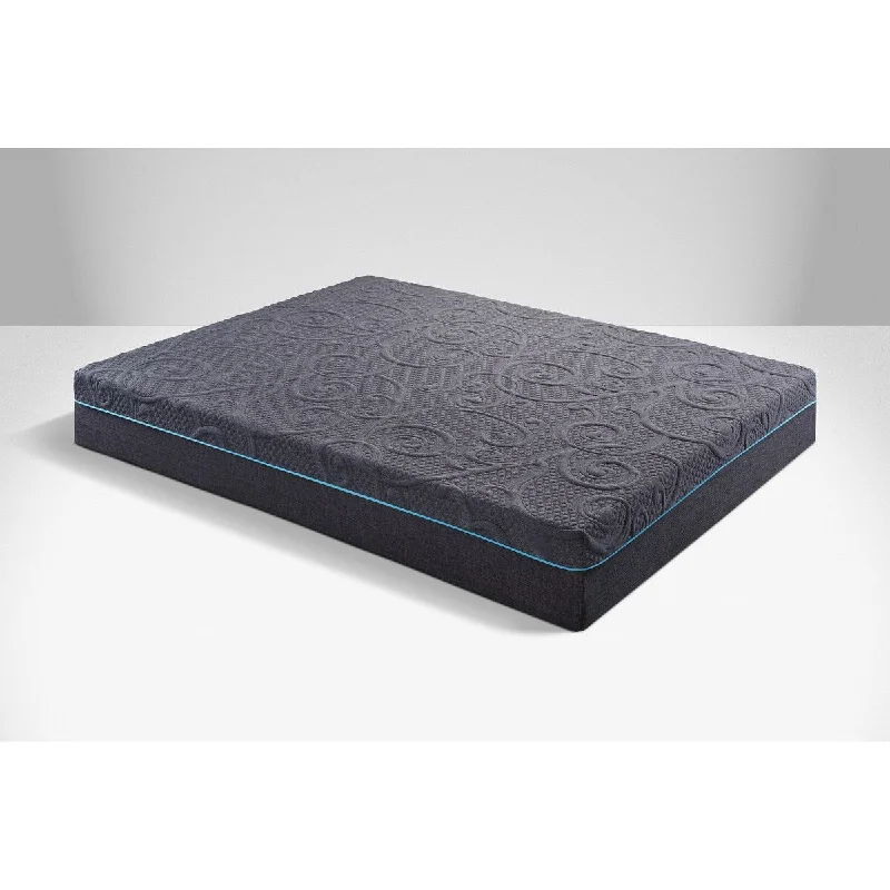 8" Queen Size Bed Mattress Gel-Infused Memory Foam Hybrid Mattress, Dark Gray, Mattress in a Box, Firm Comfort Mattress