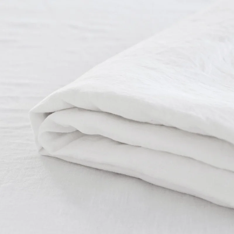 Brilliant White Linen Fitted Sheet