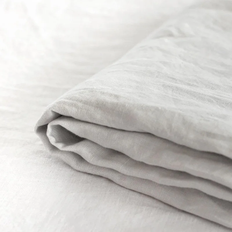 Light Grey Linen Fitted Sheet