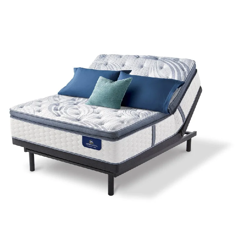 Serta 13-inch Brightmore Super Pillow Top Plush Queen-size Mattress Set with Adjustable Base