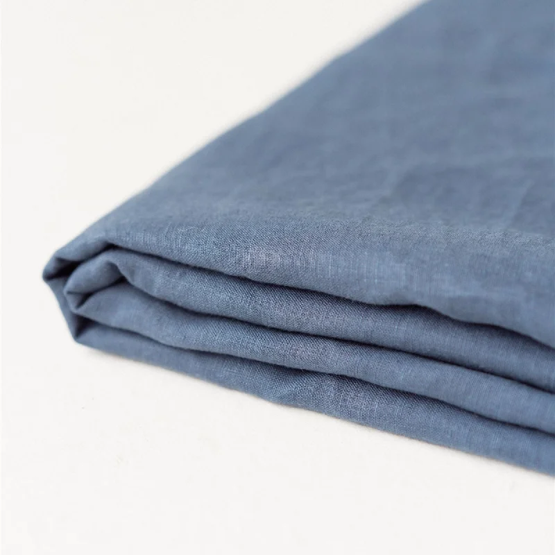 Coastal Blue Linen Fitted Sheet