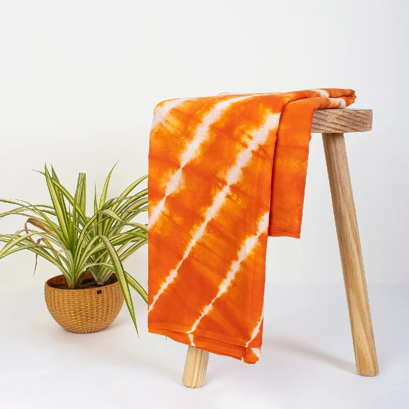 Stunning Orange Indian Handmade Tie Dye Cotton Fabrics