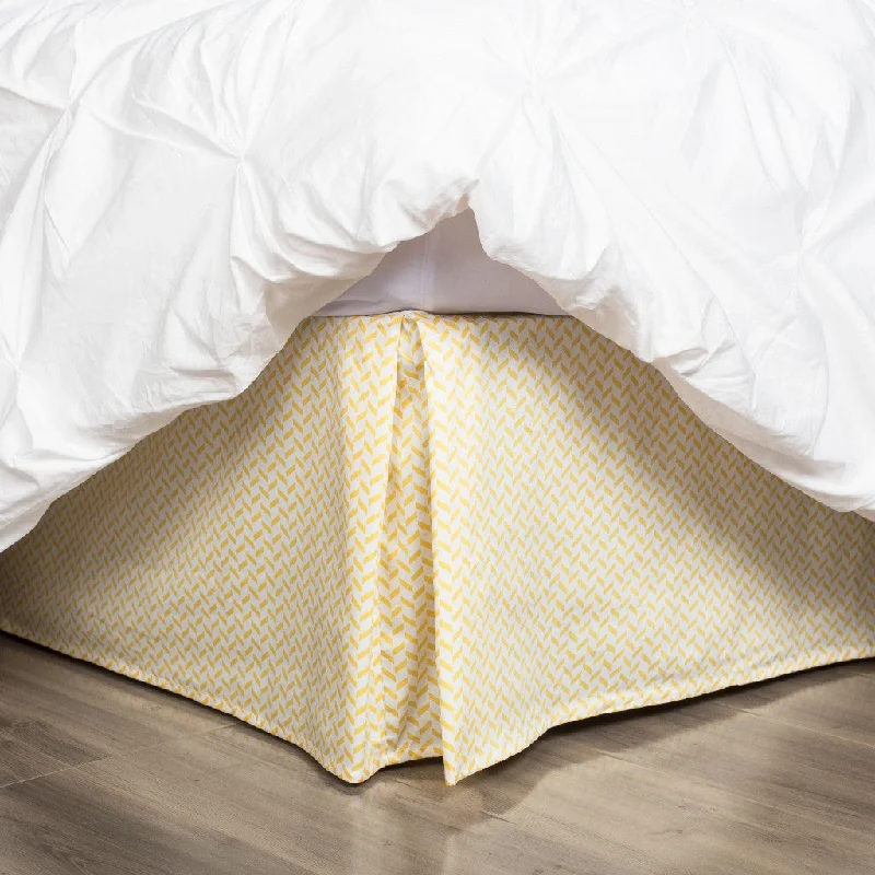 The Yellow Herringbone Bed Skirt