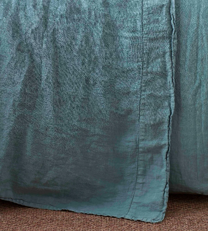 Teal 100% Linen Flat Sheet