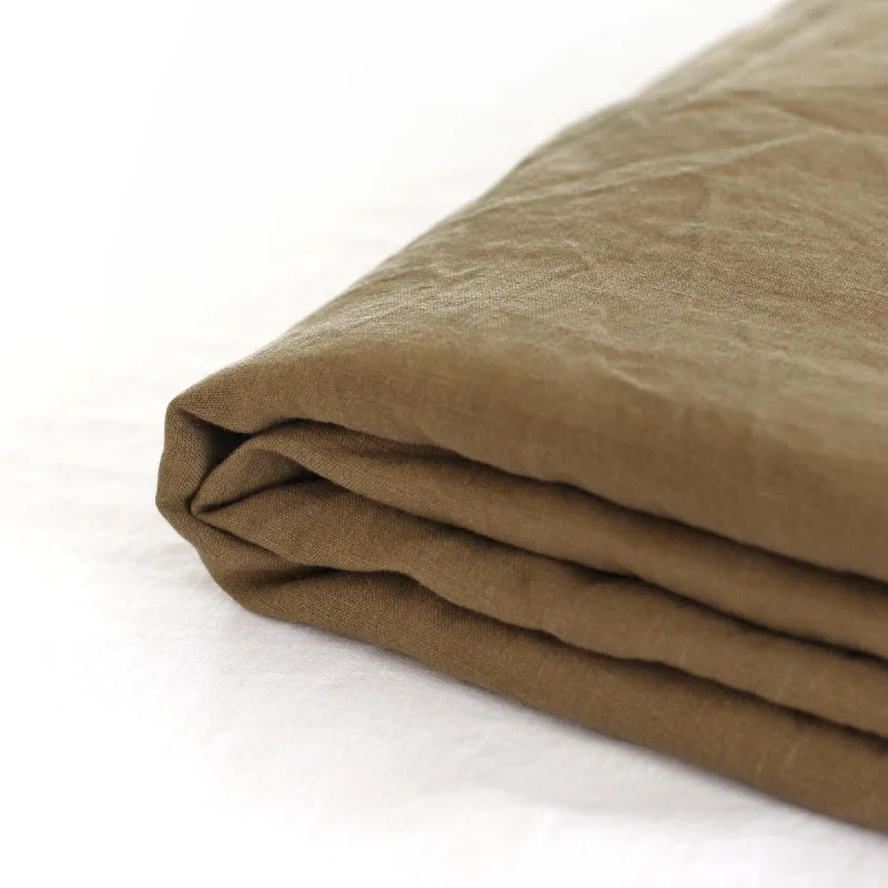 Olive Green Linen Fitted Sheet