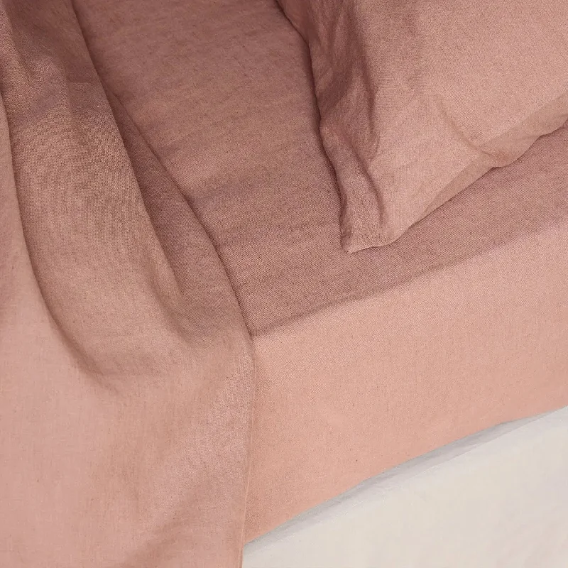 Warm Clay Linen Blend Fitted Sheet