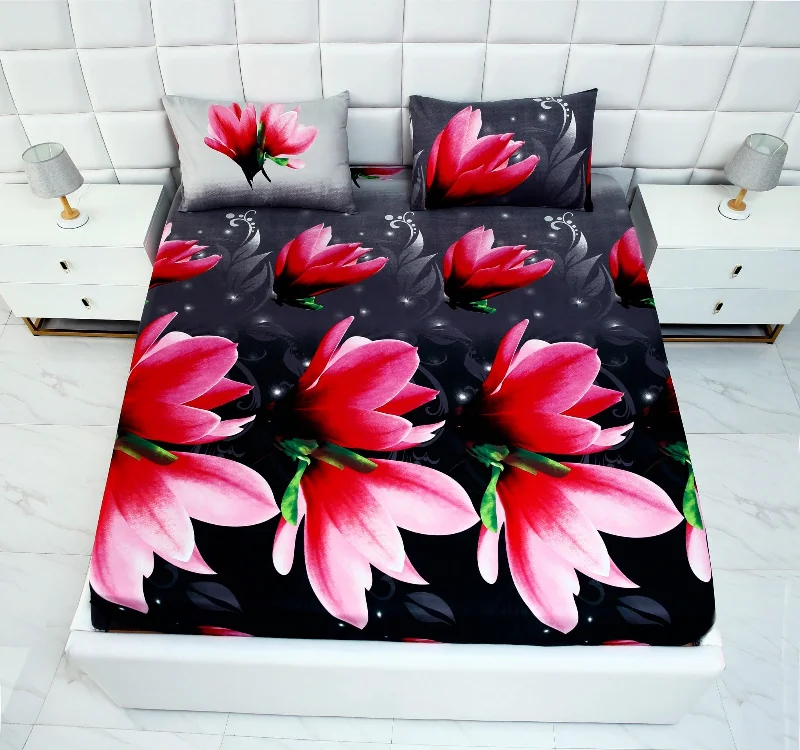 Fitted Bed Sheet-Pink Lotus