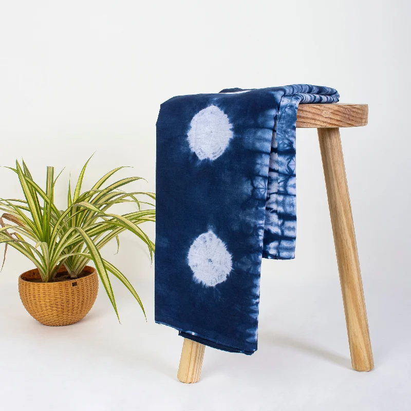 Sustainable Indian Blue Tie Dye Handmade Kimono Cotton Fabrics