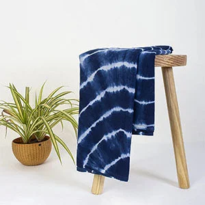 Organic Dark Blue Tie Dye Indian Pure Cotton Fabric