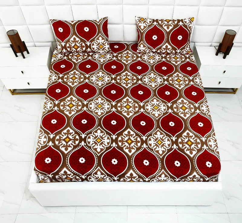 Fitted Bed Sheet-Brown Crowns