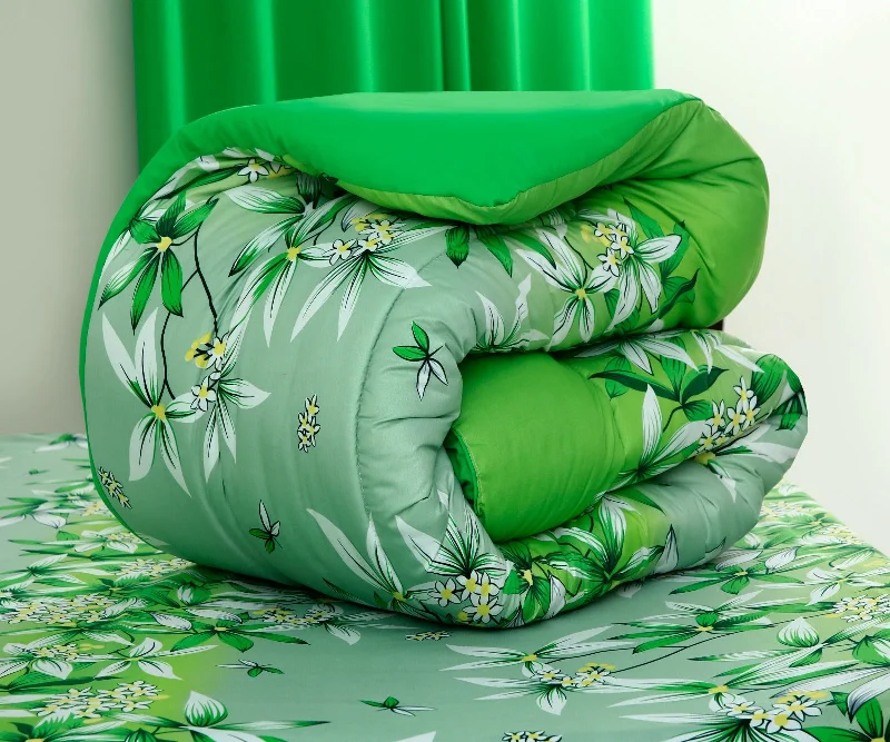 1 PC Single Comforter-15183Green Gold