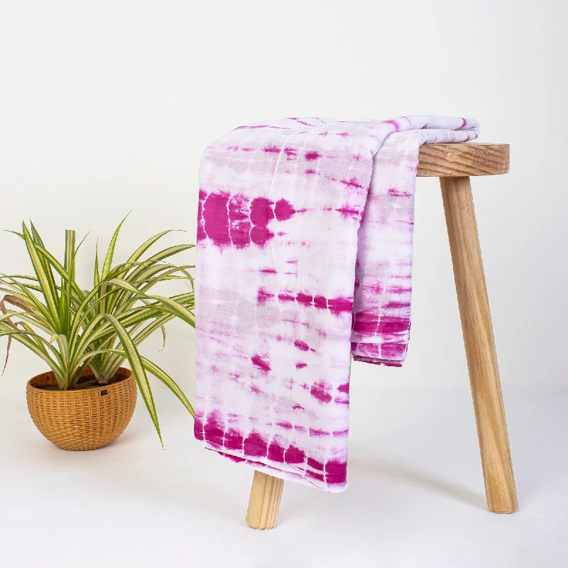 Premium Pink Handmade Cotton Running Tie Dye Fabric Cloths