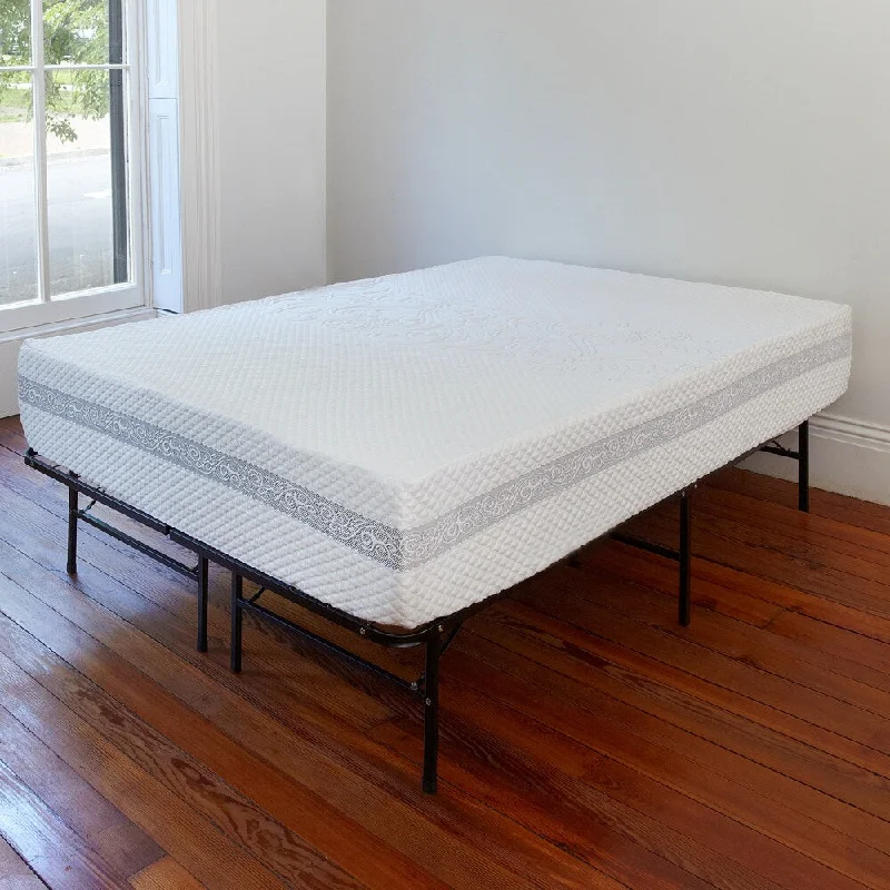 PostureLoft Amaya 11-inch Full-size Gel Memory Foam and Innerspring Hybrid Mattress and Frame Set