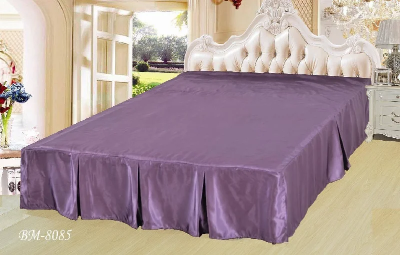 DaDa Bedding Violet Purple Dust Ruffle Pleated Bed Skirt - 14" Drop - Cal King - (BS-BM8085)