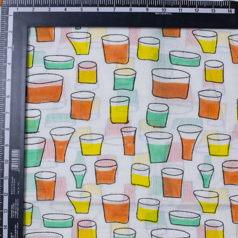 Glass Print Indian Hand Block Pure Cotton Textile Fabric Cloth