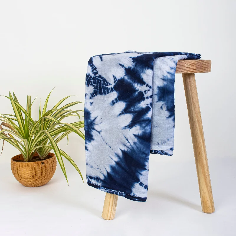 Indian Blue  Tie Dye Handmade Pure Cotton Running Fabric