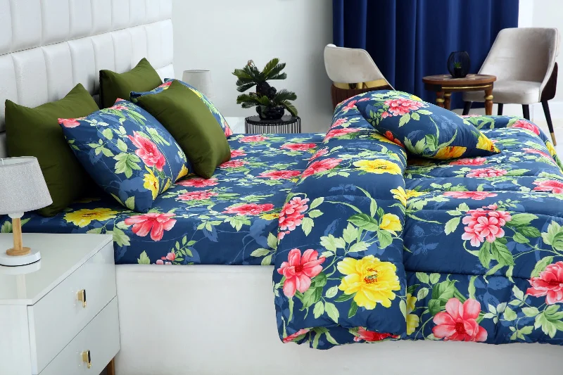 5 PCs Single Comforter Set-Orchid