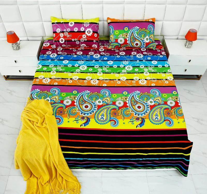 Fitted Bed Sheet-Multi Flowers