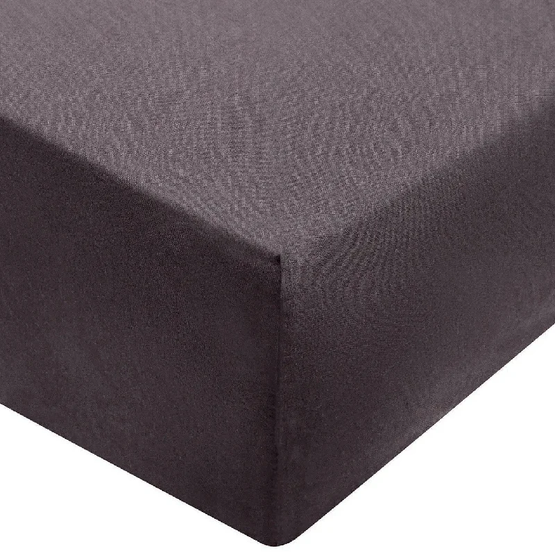 Washed Cotton Fitted Sheet Charcoal Grey