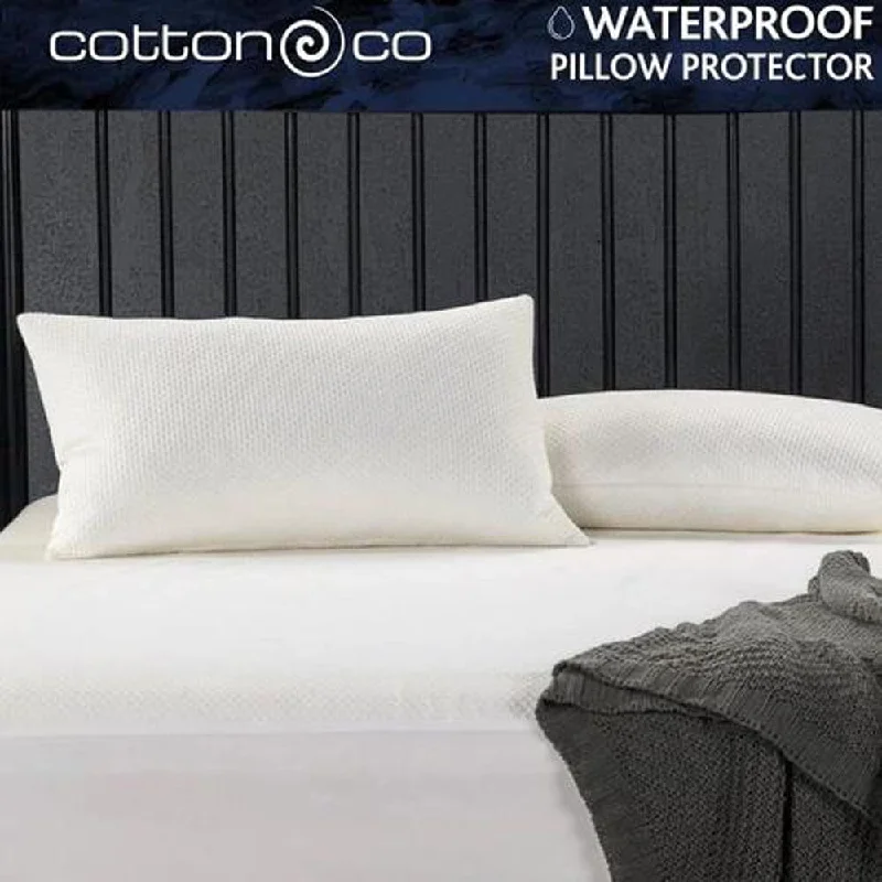 Cotton Co Mattress Protector Queen Extra Waterproof White