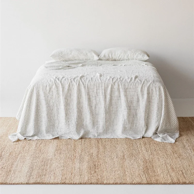 Cactus Grid Linen Fitted Sheet